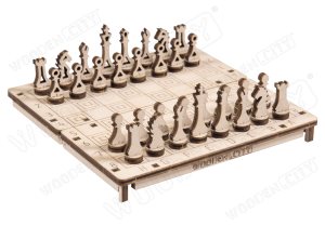 Wooden City Chess / Checkers 2 in 1 Set