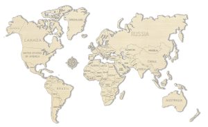 Wooden City World Map XXL (unpainted)
