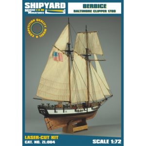 Shipyard Berbice Baltimore Clipper 1780 1:72 Scale